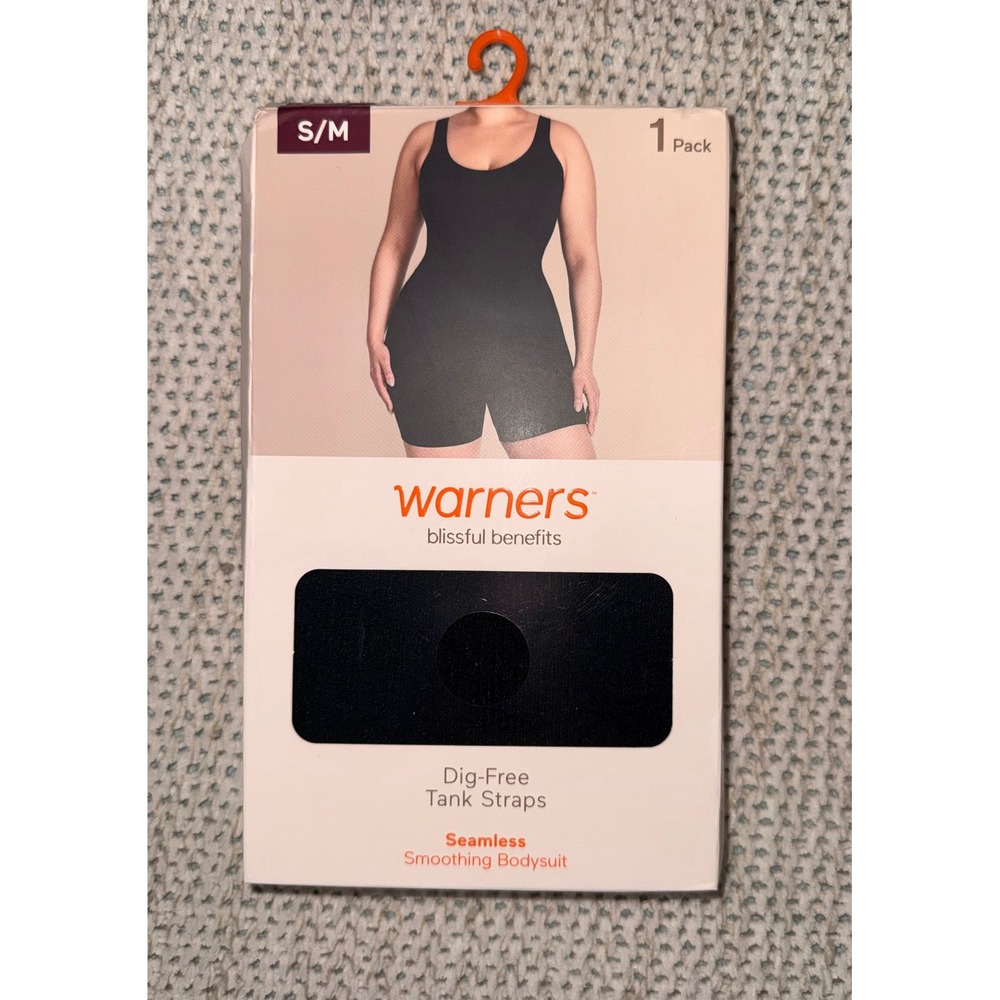 Warners Blissful Benefits Seamless Smoothing Bodysuit Black S/M